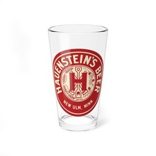 Hauenstein's Beer New Ulm Minnesota Crest Logo Retro Breweriana Pint Glass picture