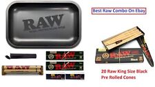 Raw Black on Black Combo Pack KS Rolling Papers, Tips, 20 Black Cones & More picture