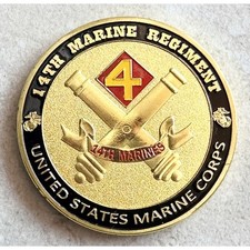 US MARINE CORPS - 14th MARINE REGIMENT Challenge Coin picture
