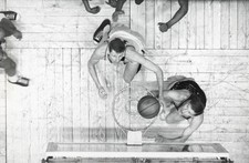 Overhead view a Boston Celtics game against Philadelphia 76ers Bos- Old Photo picture