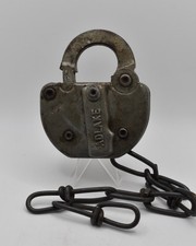 Vintage ADLAKE N&W Norfolk Western Railroad Padlock Lock w/ Chain - No Key picture