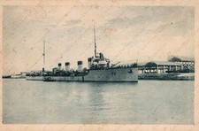 1922 VENICE Port Marghera the King inaugurates canal great navigation Postcard picture