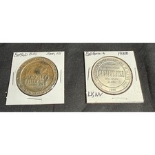 Vintage Nevada Casino $1 Gaming Tokens Buffalo Bills Jean & 1988 California LV picture