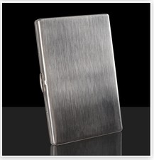 Vintage Classic Stainless Steel Silver Double Sided Cigarette Case Holder Men picture