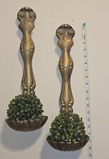 Pair 1960's Homco Ladle Spoons Gold Metal Wall Hanging Decor MCM picture