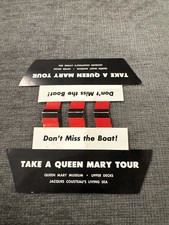 Vintage Hotel Queen Mary Tour Table Tent Advertisement  5” X 3 picture