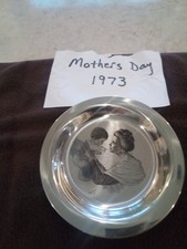 1973 Franklin Mint Mothers Day. Sterling Silver Plate picture