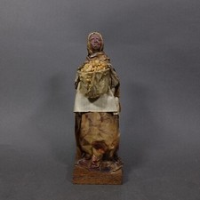 Vintage Paper Mache Woman with Fruit Basket Figurine From Mexico 10