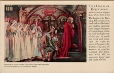 Quest for the Holy Grail Cards by Artist E.A. Abbey (LOT OF 5) Copley Color picture