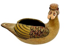 Vtg LARGE Sermel Paper Mache Hand Painted DUCK PlanterFolk Art Tonala Mexico picture