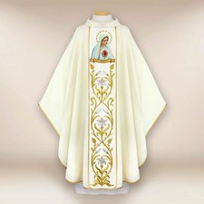 Chasuble with the embroidered image of Our Lady of Fatima picture