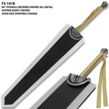 60 Inches Bezserk Guts Dragon Slayer Sword Black Limited Edition picture