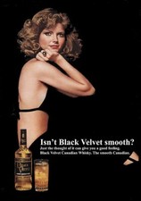 1975 CHERYL TIEGS Model & Black Velvet Whisky DECORATIVE REPLICA METAL SIGN picture