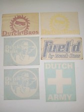 5 Dutch bros decals Fueled , 2 color rare Sun's and Dutch mafia, Dutch Army picture
