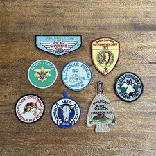 Vintage Lot (8) BSA Patches Flap Arrow Scout Ranch Shawnee USA 70s 80s Boy Scout picture
