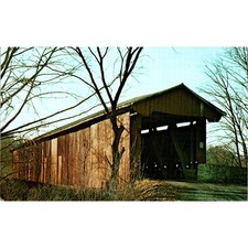 Busching Bridge Versailles, Ripley County Indiana Covered Bridge Postcard PB11 picture
