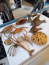Brass Sea Creatures .Sealife Lot Of 10 picture