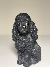 Black Poodle Figurine Ceramic Dog 4” Vintage 90s Collectible picture