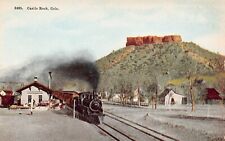 Castle Rock CO Colorado Train Railroad Station Depot Railway Vtg Postcard A39 picture