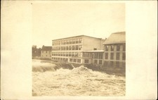 RPPC Factory? Mill? ~ river waterfall ~ real photo postcard 1908-1924 picture
