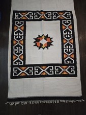 Vintage Wool Native Blanket 5.5 feet x 7.5 feet  multicolored picture