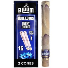 BLUUM | Blue Lotus Cone | Berry Cream | Flower Petal Prerolled Cone | 2 Rolls picture