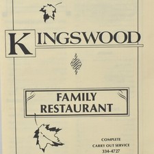 1990s Kingswood Restaurant Menu 2160 Woodward Avenue Bloomfield Hills Michigan picture