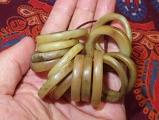 14x Nepal Tibet Buddhist Natural Shaped Yak Bone Mala Prayer Running Ring (s8) picture