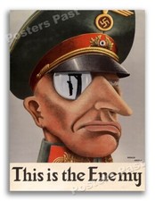 “This is the Enemy” 1943 Vintage Style WW2 War Poster - 18x24 picture