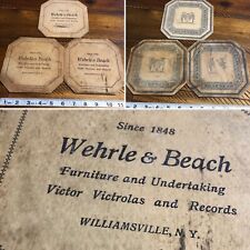 Antique advertising Wehrle and Beach Furniture, Undertaking, Victrolas, Records picture