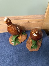 VTG Pair Of Male And Female Handpainted Bobwhite Quail Realistic Holland Mold picture