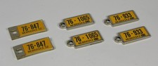Vintage Disabled American Veterans Mini License Plate Key Tags - Nebraska 1952-3 picture