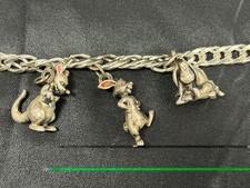 VTG Limited Edition Disney Eeyore, Roo, Rabbit Sterling Silver 3D Charm Bracelet picture