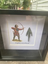Medieval English Arrowhead – Original Artifact – Professionally Frame picture