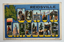 c1938 NC Postcard Greetings From Reidsville North Carolina large letters vintage picture