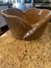 A Teleflora Gift Brown Dish Oven Ware Planter Baking  Leaves Heavy Portugal MINT picture