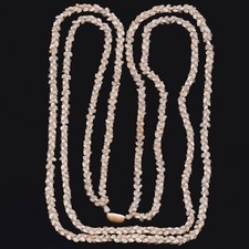 Vintage Ni'ihau Shell Lei Pikake Necklace Long 2 Strand momi shells 46