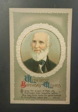 John Greenleaf Whittier US Poet Famous Author Series Antique Birthday Postcard picture