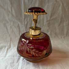 Vintage DeVilbiss Cranberry Red Perfume Bottle picture