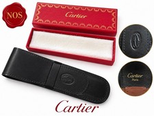 Cartier Pen Set Case Leather Black NOS With Original Vintage 1990s Box picture