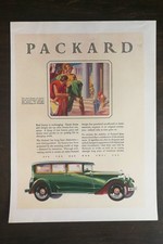Packard Vintage Print Ad 1920s-30s Classic Car Art Deco Automobile Ad Page picture