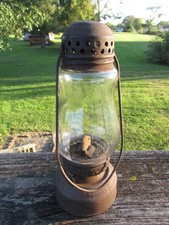 Antique 1880s-1910s JEWEL No. 4 Skater's KEROSENE Oil Lamp LANTERN w/Clear Globe picture