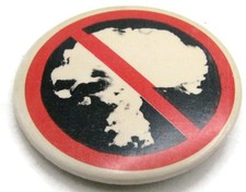 Vintage Anti-Nuclear Mushroom Cloud Protest Pinback Button Pin picture
