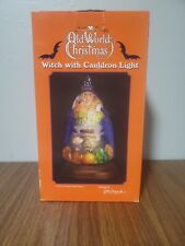 EM Merck Old World Christmas Halloween Witch w Cauldron Figurine Light picture