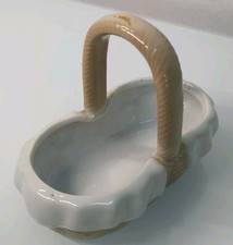 Vintage Action Industries Ceramic Basket Planter Made in Korea 1980s 5.5