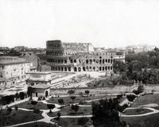 Rome Italy Colosseum Ancient Ruins Amphitheater Landmark Vtg. Photo 19thC. picture