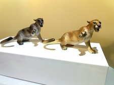 2- Breyer Reeves 2001 Mountain Lions. Dark And Light. 3.25” X 6” picture