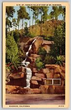 St Francis Falls Mt Rubidoux Riverside California Ca Linen Postcard picture