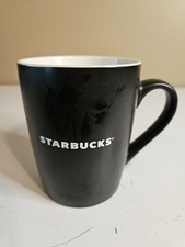 2020 Starbucks Black Etched Floral Leaf Pattern Ceramic Coffee Mug Cup 10 fl oz picture