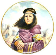 Gregory Perillo Limited Edition Plate featuring Sacajewea; American Indian picture